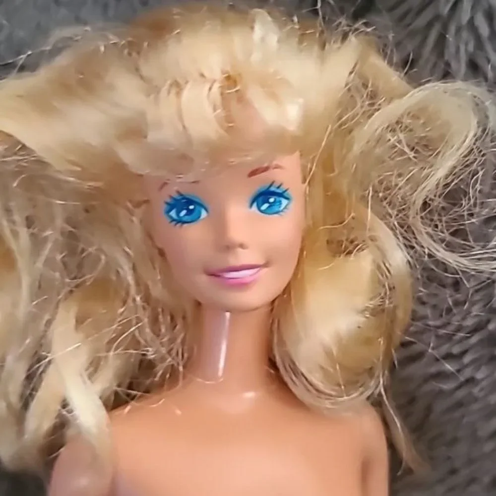Vintage Mattel 90s Blonde Barbie Doll Bangs Made in Malaysia